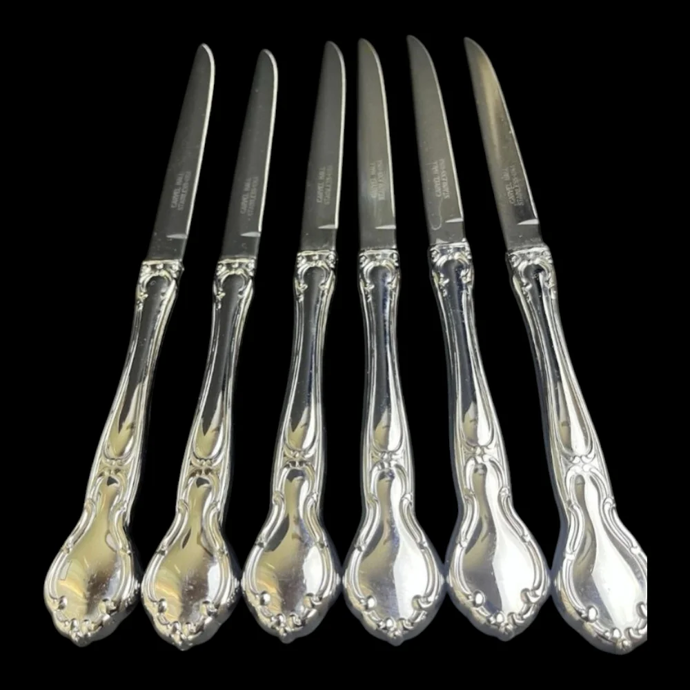Set Of 6 VTG Carvel Hall Merrimack Towle CVH16 Glossy Stainless Steel USA 8.5
